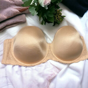 DEESE, Strapless underwire lace trim Bra pink 46G